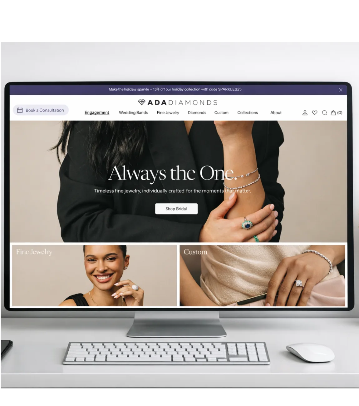 Ada Diamond homepage UX/UI design