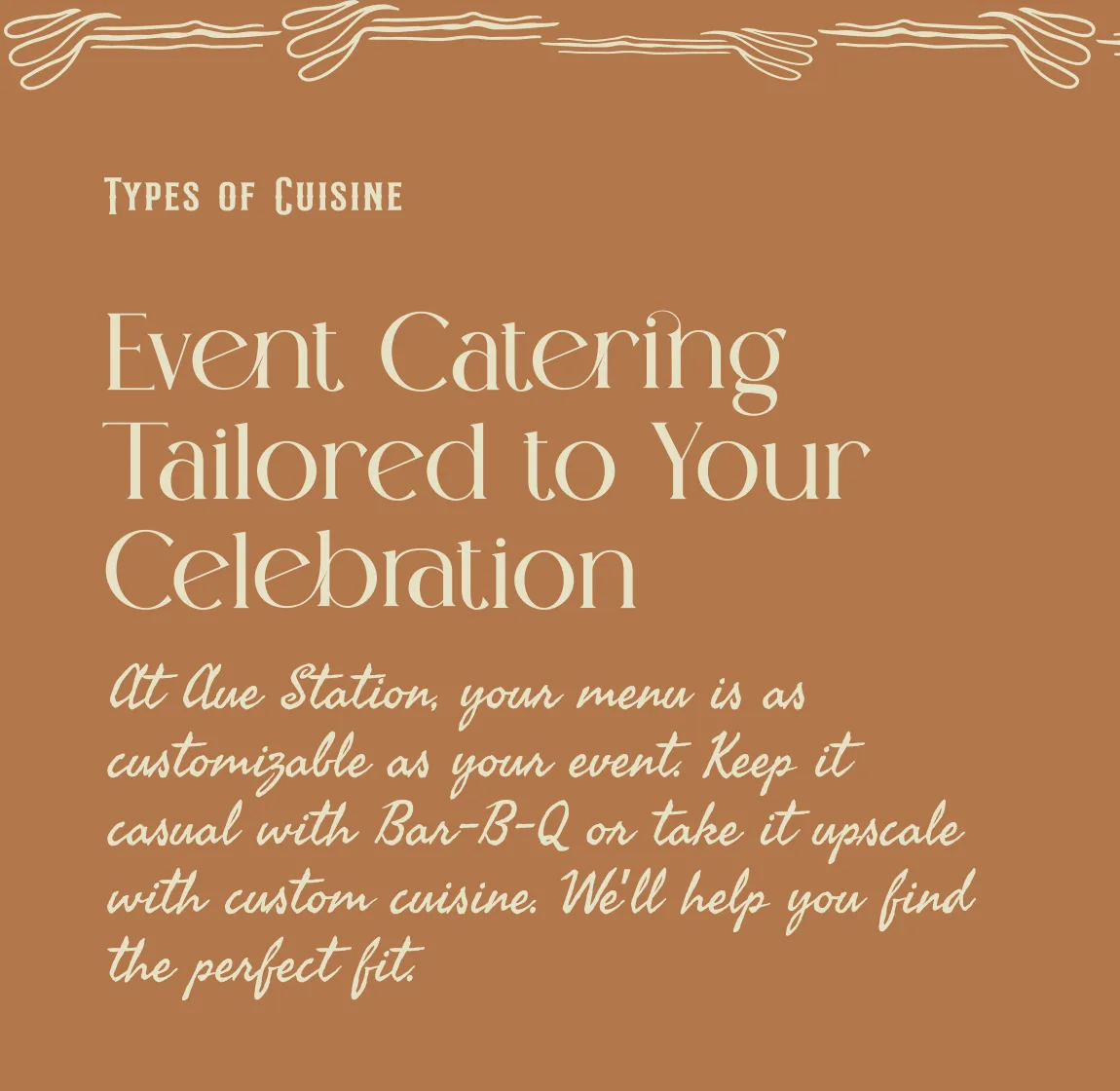 Types of Cuisine — event catering tailored to your celebration