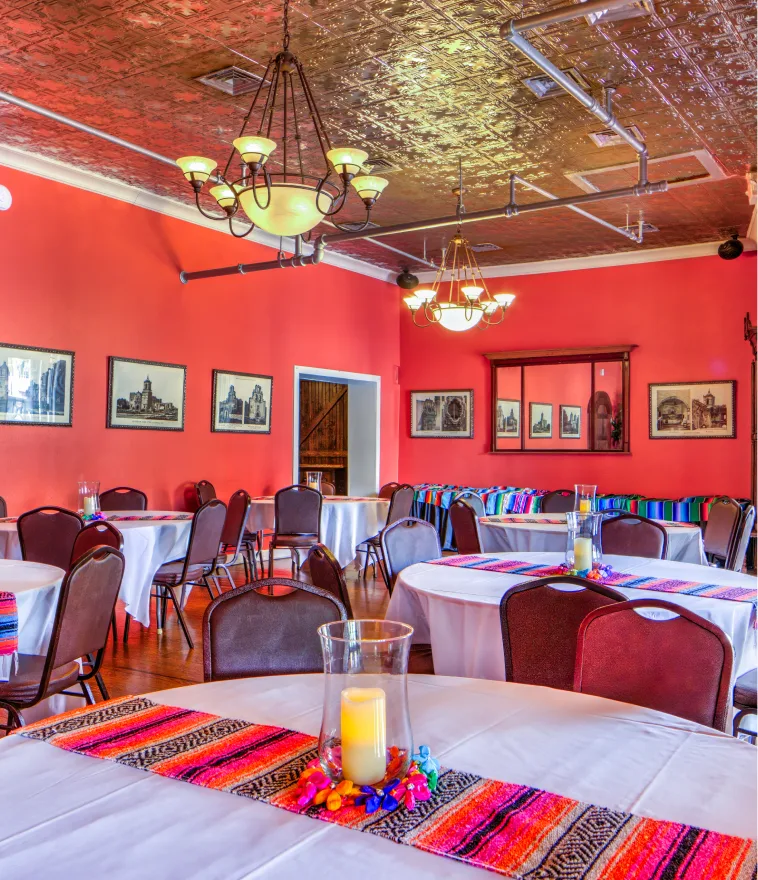 The Casa Rio private event room set for a party