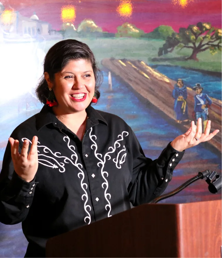 A speaker at the Casa Rio 80th anniversary event