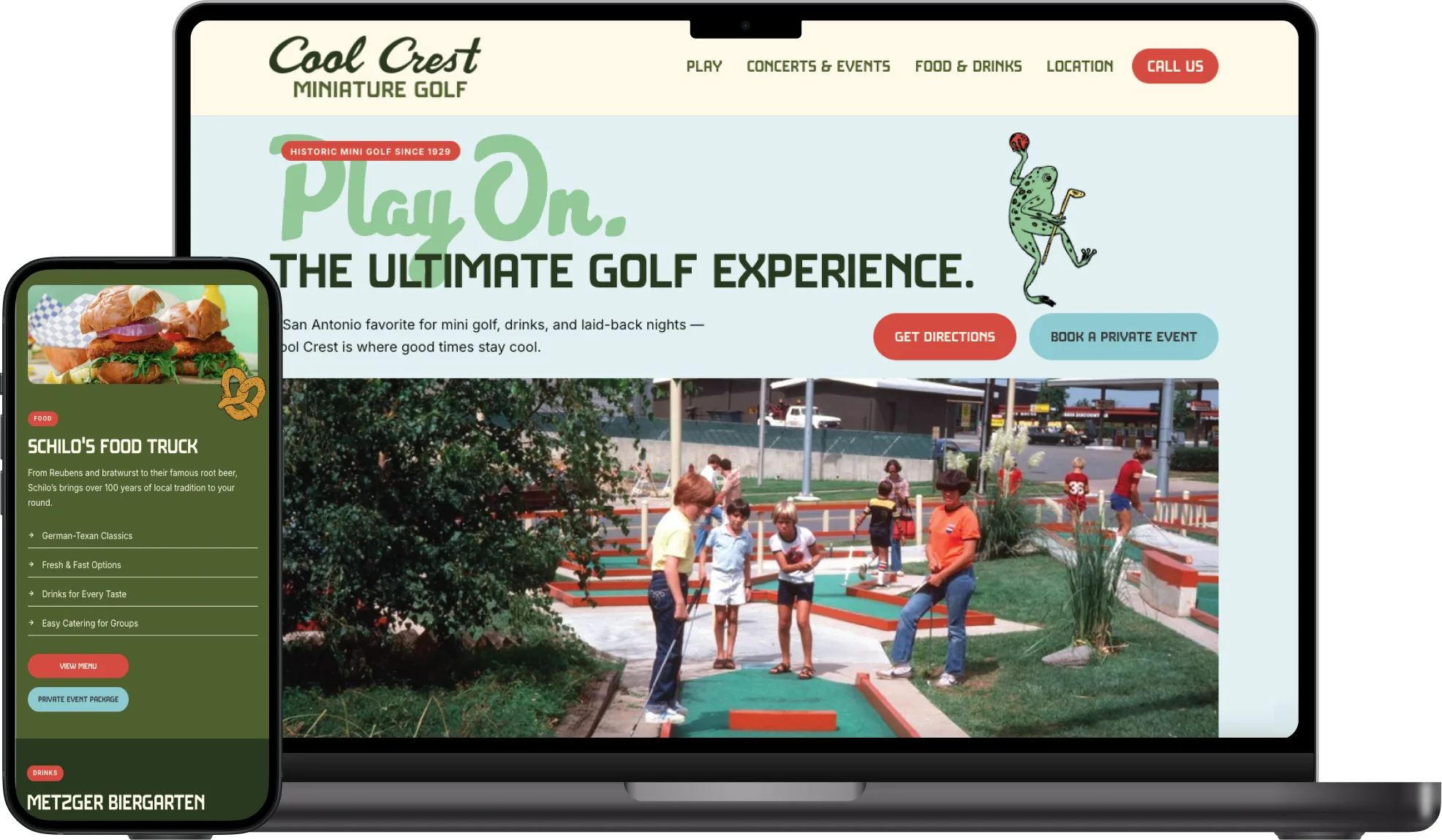 The refreshed Cool Crest homepage shown on a laptop and a phone